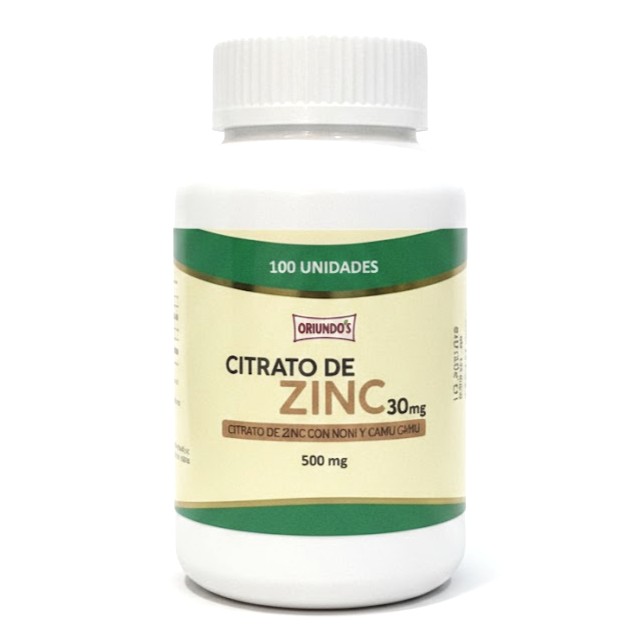 Citrato de Zinc en Cápsulas 30 mg x 100 u - Oriundos