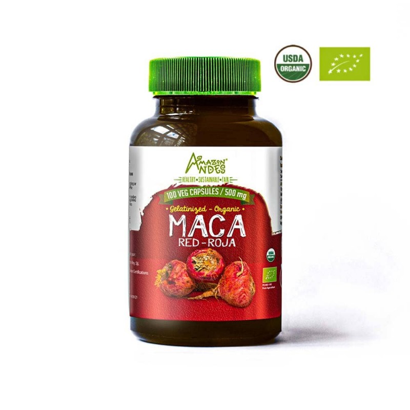 Capsulas de maca roja 100u x 500mg - Amazon Andes